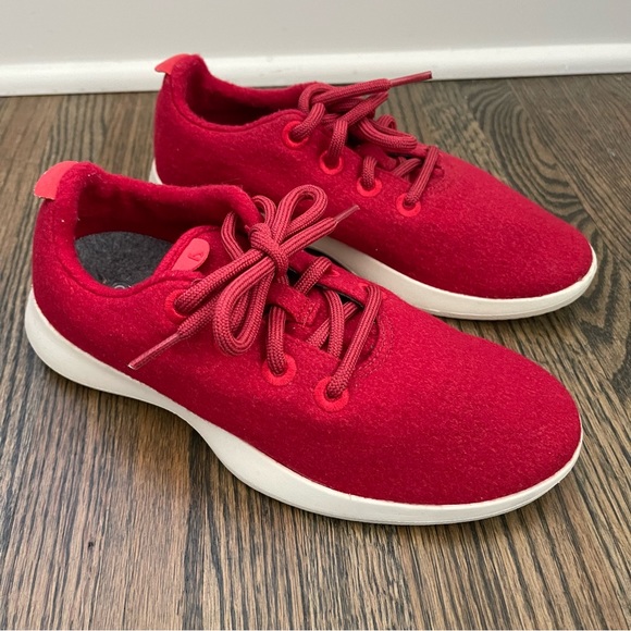 allbirds Shoes Allbirds Wool Runners Red Lace Up Sneakers Size 7